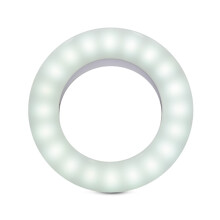 Ring light (LED) with easy mounting for professional selfies and video calls, with adjustable brightness and color temperature