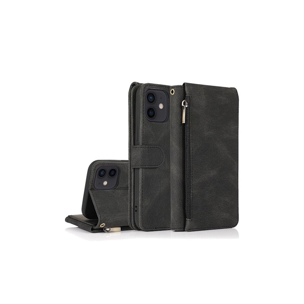 Compatible With Iphone 12 - Professional Rugged Floveme Wallet Case Black 9313598821997