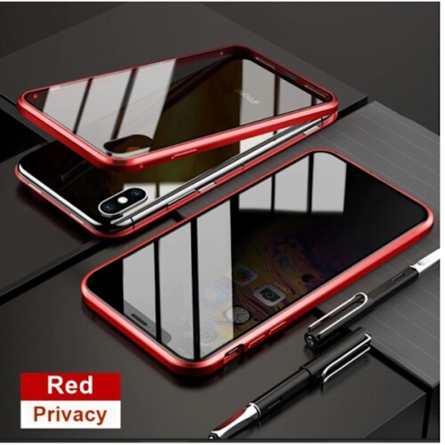 Privacy Magnetic Case for compatible with iPhone 13 Pro Max Red Red