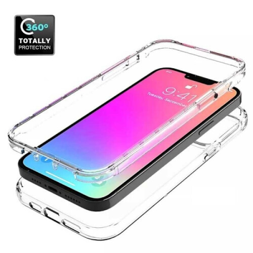 360 Full Coverage & Shockproof Case compatible with iPhone 14 Transparent