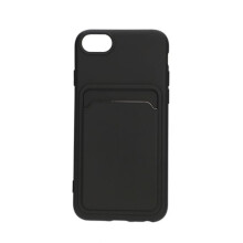 Silicone Case with Card Holder compatible with iPhone 7/8/SE (2020/2022) - Black