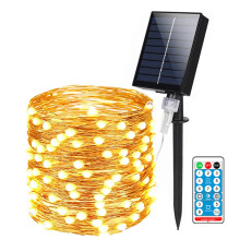 Solar Fairy Lights Outdoor, 2 Pack 39ft 100LED, 8 Modes, Remote & Timer, IP65 Waterproof, Warm White, for Garden, Patio, Christmas