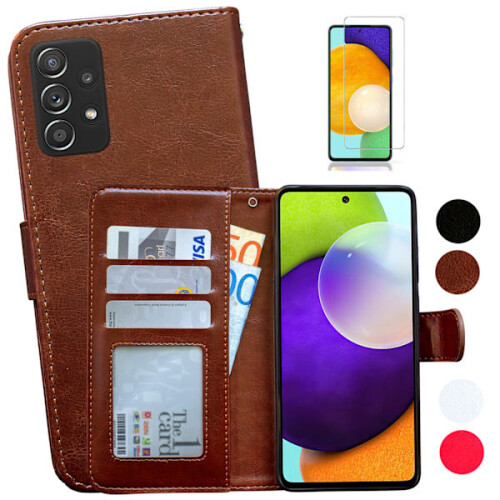 Compatible with Samsung Galaxy A53 5G - Leather Case / Protection White