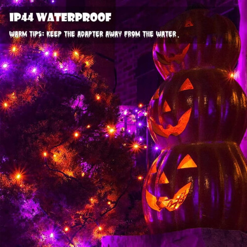 43ft LED Halloween String Lights, Orange & Purple, 8 Modes, Timer, Memory, Connectable, Compatible with Outdoor Decor 1