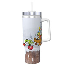 Personalized 40oz Tumbler with Handle & Straw - Stainless Steel Travel Coffee Cup with Lid, compatible with tumbler accessories - Great Gift for