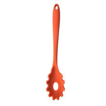 Silicone Pasta Fork (11.2"), High Heat Resistant to 480F, Food Grade Pasta Spoon, BPA Free, Spaghetti Strainer & Server Spoon, Orange