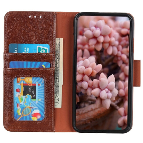 Compatible with Xiaomi Redmi Note 12 4G Case Split Leather Brown 1
