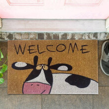Fnyoxu Cow Floor Mat Household Entrance Door Slip and Dirt Floor Mat Bathroom Entrance Water Absorbing and Slip Floor Mat