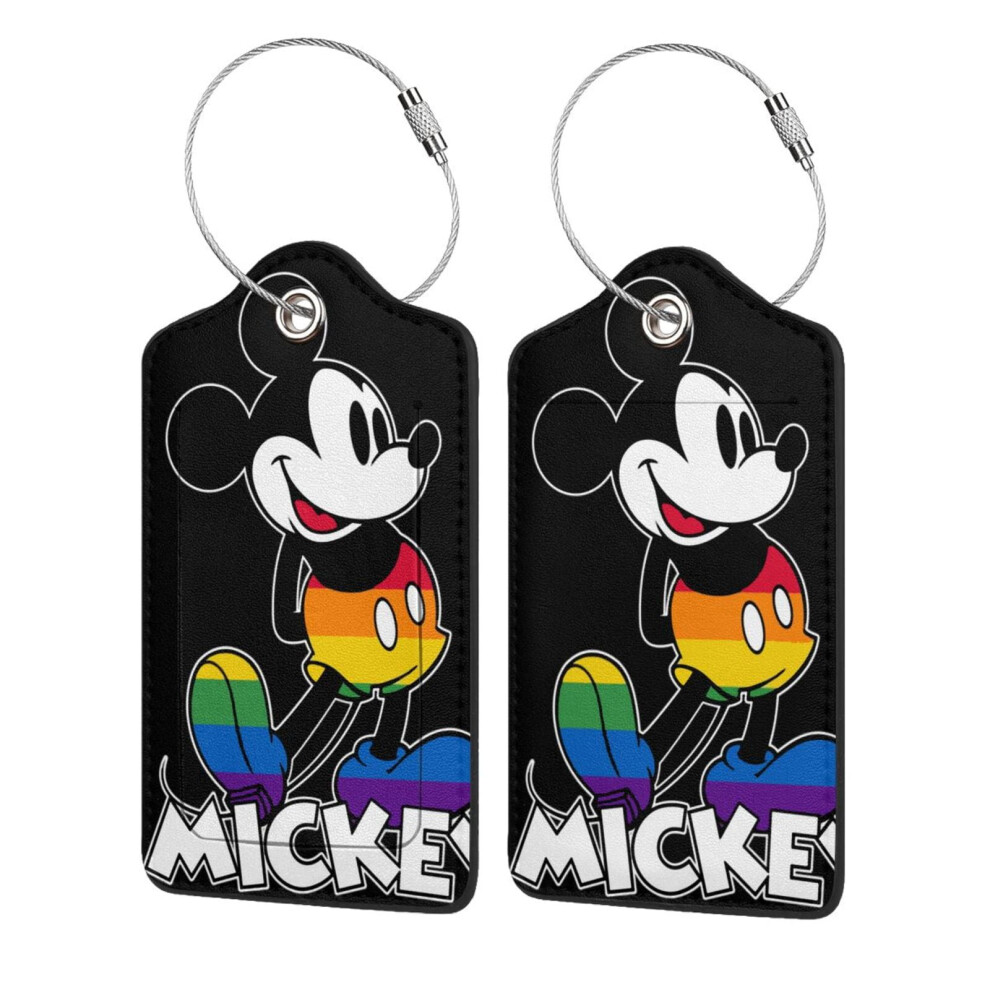 Cute Mickey Mouse Luggage Tags for Suitcases 2-Pack Cute Silicone Luggage Tag with Name ID Card Funny Suitcase Label-image-OPC-PR8V5RP-NEW