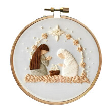 Abbraccia Christmas Embroidery Starter Kit Decorative Painting Cross Stitch for Adults Nativity