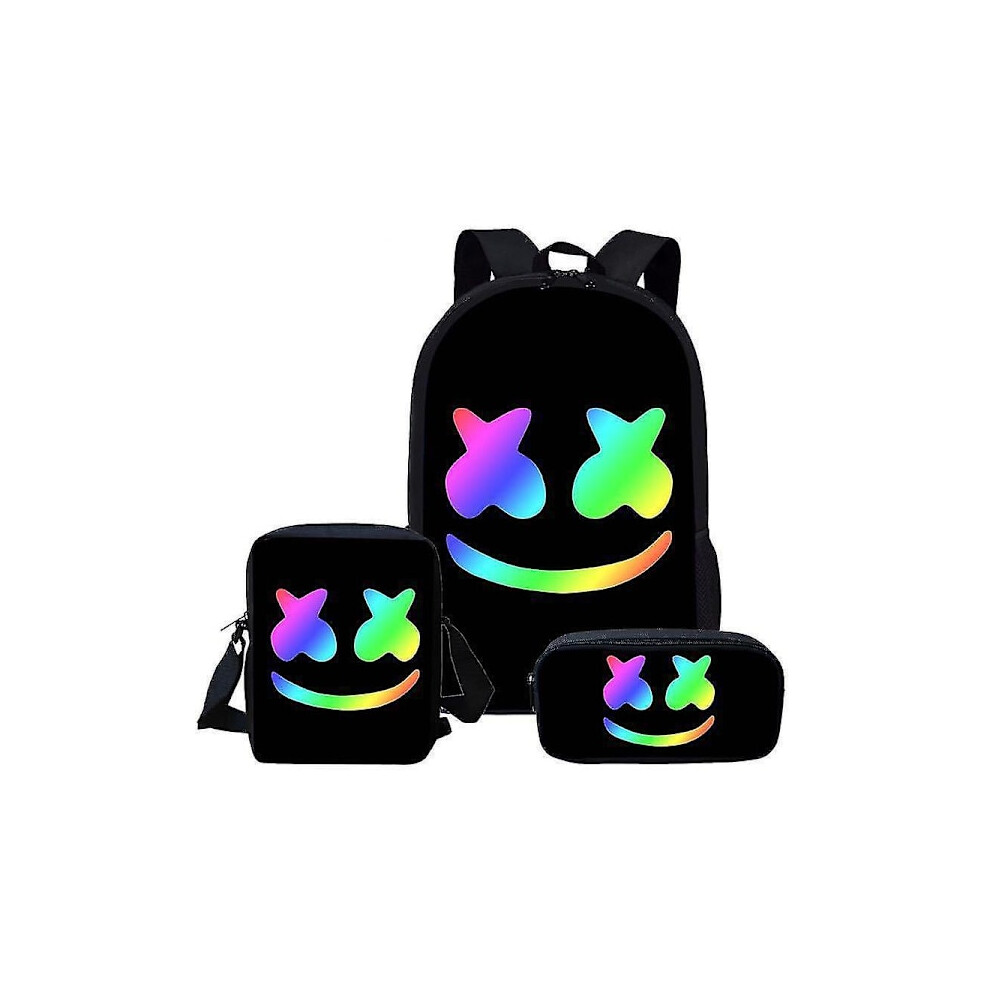 Kids Marshmello Dj 3piece Schoolbag Backpack Pattern 1