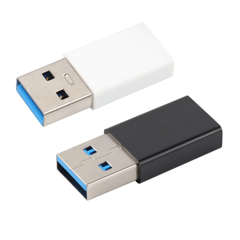 Zonhebin 2Pcs Mini Abs Usb 3.0 Male To Type-C Female Adapter Otg Usb3.0 To Usb C Adapter Converter For Smartphones Tablet ( And White) Black/White 9496895840790