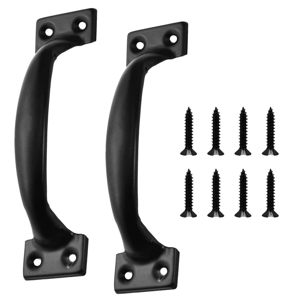 Bhsttnixp 2 Pcs Black 143Mm Gate Handle,Shed Door Handles With 8 Screws,Gate Handles For Wooden Gates,D-Handles Shed Door Pull Handle For Cabinets Fu 62281935