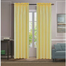 Lovely elegant 2pc MR2 yellow semi sheer voile curtain with rod pocket, light filtering window drape 54" x 84", for any room inside outside