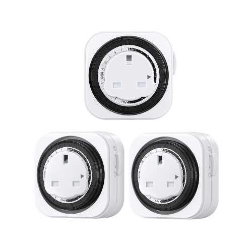 DEWENWILS Mechanical Indoor Timer Socket Switch,24 Hour Programmable Energy Saving Light Timer for Home Security, Christmas Light, Home Appliances, 1
