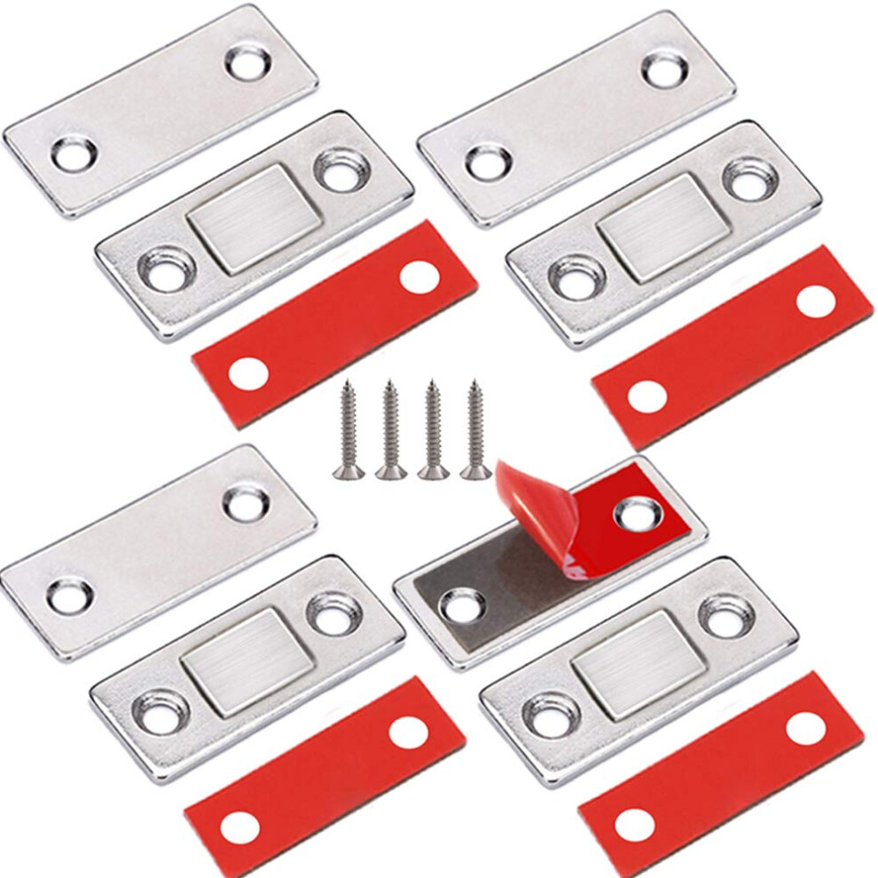 Jiayi Door Magnetic Catches 4 Pack Ultra Thin Cupboard Magnetic Door Catch Adhesive Drawer Door Magnets Wardrobe Magnetic Cabinet Catches Latches For