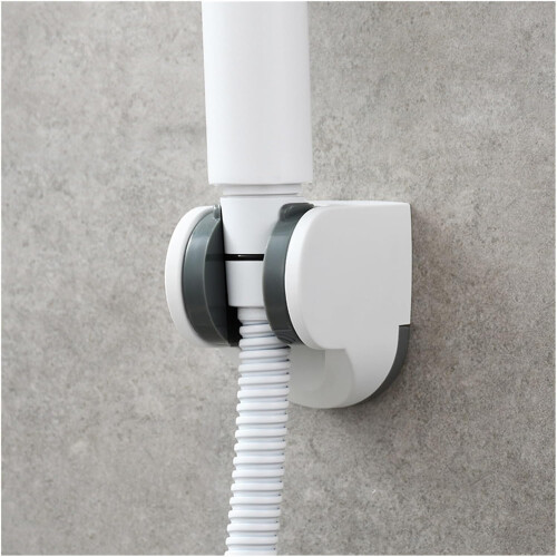 Wall Mounted Adjustable Shower Head Holder with Adjustable Angle for Handheld Bathroom Sprayer Gray 1