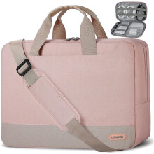 Laptop Bag 15.6 Inch for Women Men Water-resistant Laptop Sleeve Case Shoulder Bag with Cable Organize Bag Business