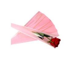 Rikyo 100 Pcs Pink Floral Flower Wrapping Bags, Compatible with Roses Carnations Bouquets, Sleeve Gift Wrap for Wedding Mother's Day Valentine's