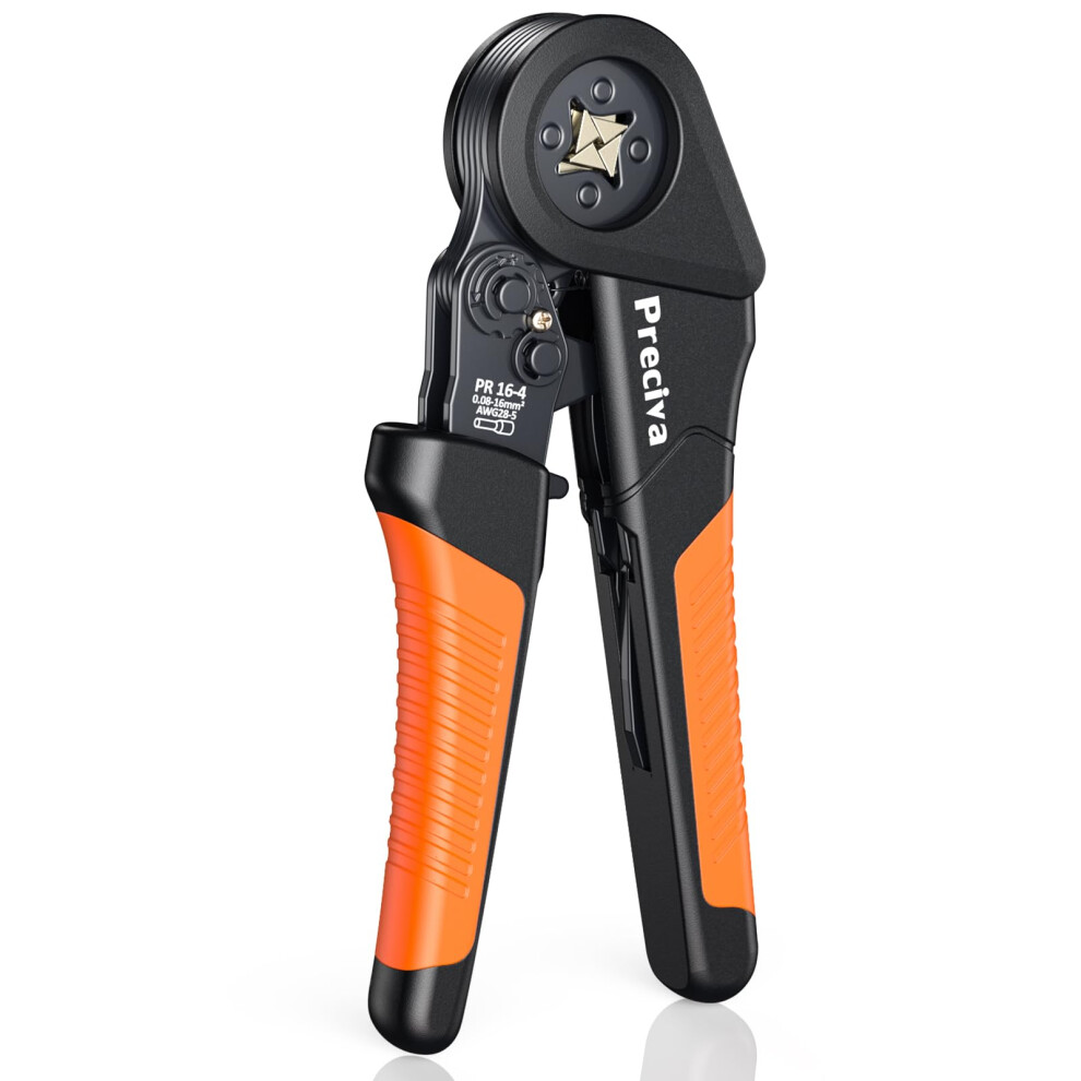 Preciva Ratchet Crimping Tool,0.08-16Mmâ² (Awg28-5) Self-Adjsutable Ferrule Crimper Tool For Industrial Electrical Work,Quad-Crimper,Insulated/Non-Ins 76918933