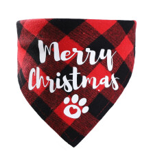 Christmas pet saliva towel dog Plaid triangle towel cat scarf holiday jewelry can be customized pattern