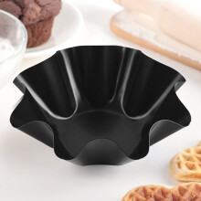 2 Pcs Tortilla Pan Set 2.3x6.9 Inch, Carbon Steel Non-Stick Taco Maker with Silicone Potholder & Basting Brush