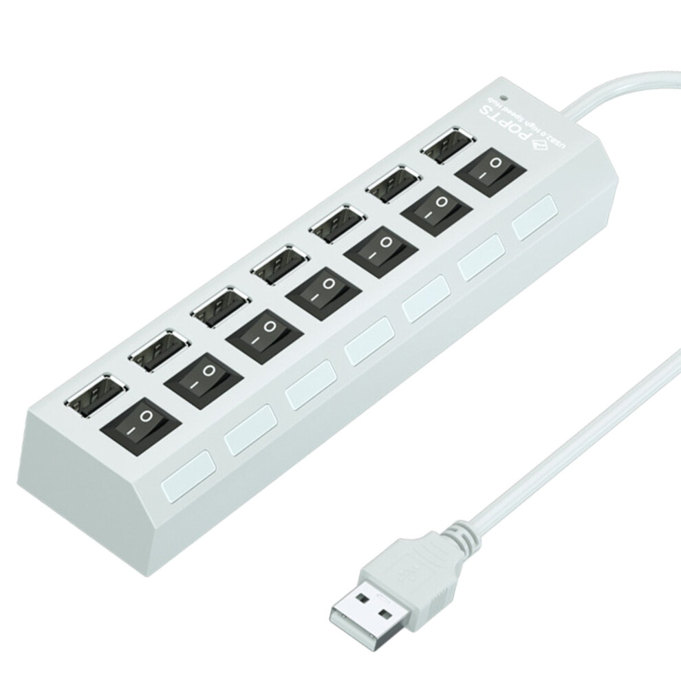 Kiplyki Usb Hub 2.0 7 Port Multiple Expander With Multi Usb Splitter Hub Use Power Adapter Computer Accessorie 9448990270286