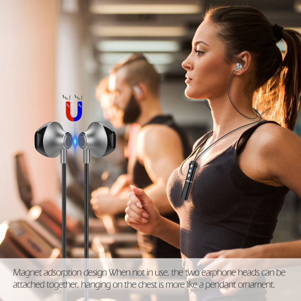 Eqwljwe Bluetooth Headphones Waterproof Earphones Wireless Magnetic Neckband Earbuds Bluetooth Headset Holiday Clearance 9448990270101