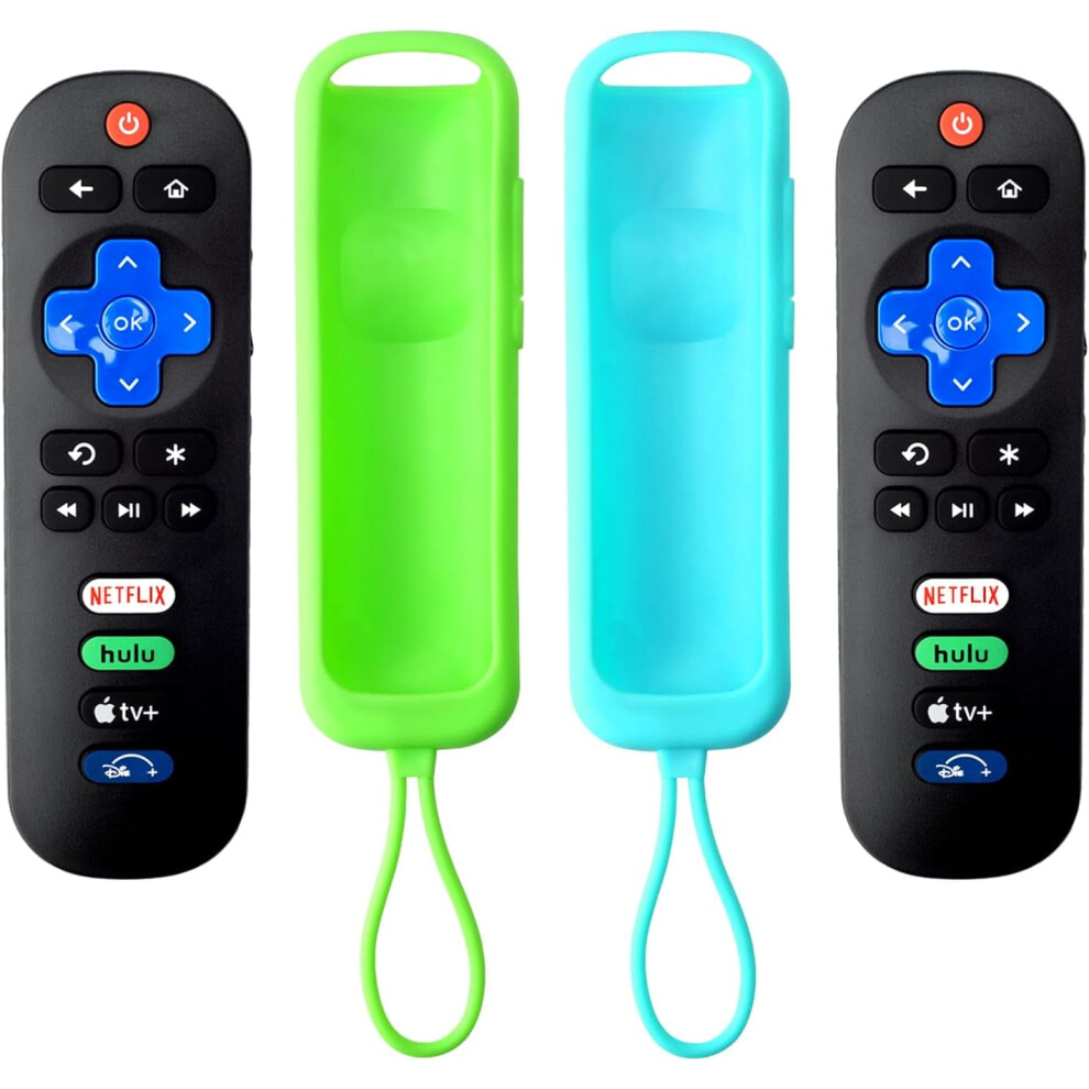 Universal Remote For Roku Tv [Pack Of 2] Compatible With Tcl Roku/Hisense Roku/Onn Roku/Jvc Roku Smart Tvs, With Protective Case (Not For Roku Stick 9450273639727