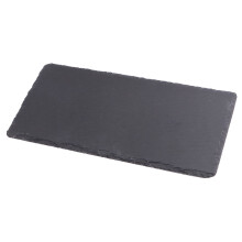 1 Pc Natural Slate Plate Barbecue Tray Restaurant Steak Sushi Display Dish Black Slabstone Barbecue Pan (Rectangle)