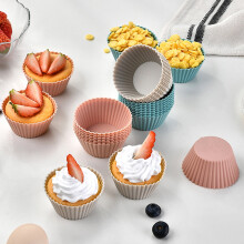 Hariumiu Silicone Muffin Cups 12/24pcs/set Silicone Muffin Cup Round Non-stick Bpa Dishwasher Safe Cake Cupcake Baking Mold Nonstick Muffin Cups