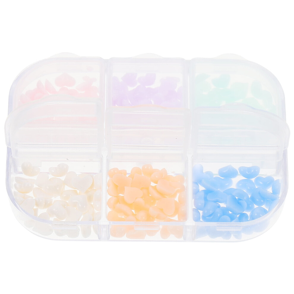 Hekezhi 1box Resin Nail Decorations Heart Nail Charm Decors Love Heart Nail Charms