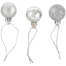 24Pcs Chic Christmas Baubles Tree Plain Glitter XMAS Ornament Ball Decoration Silver