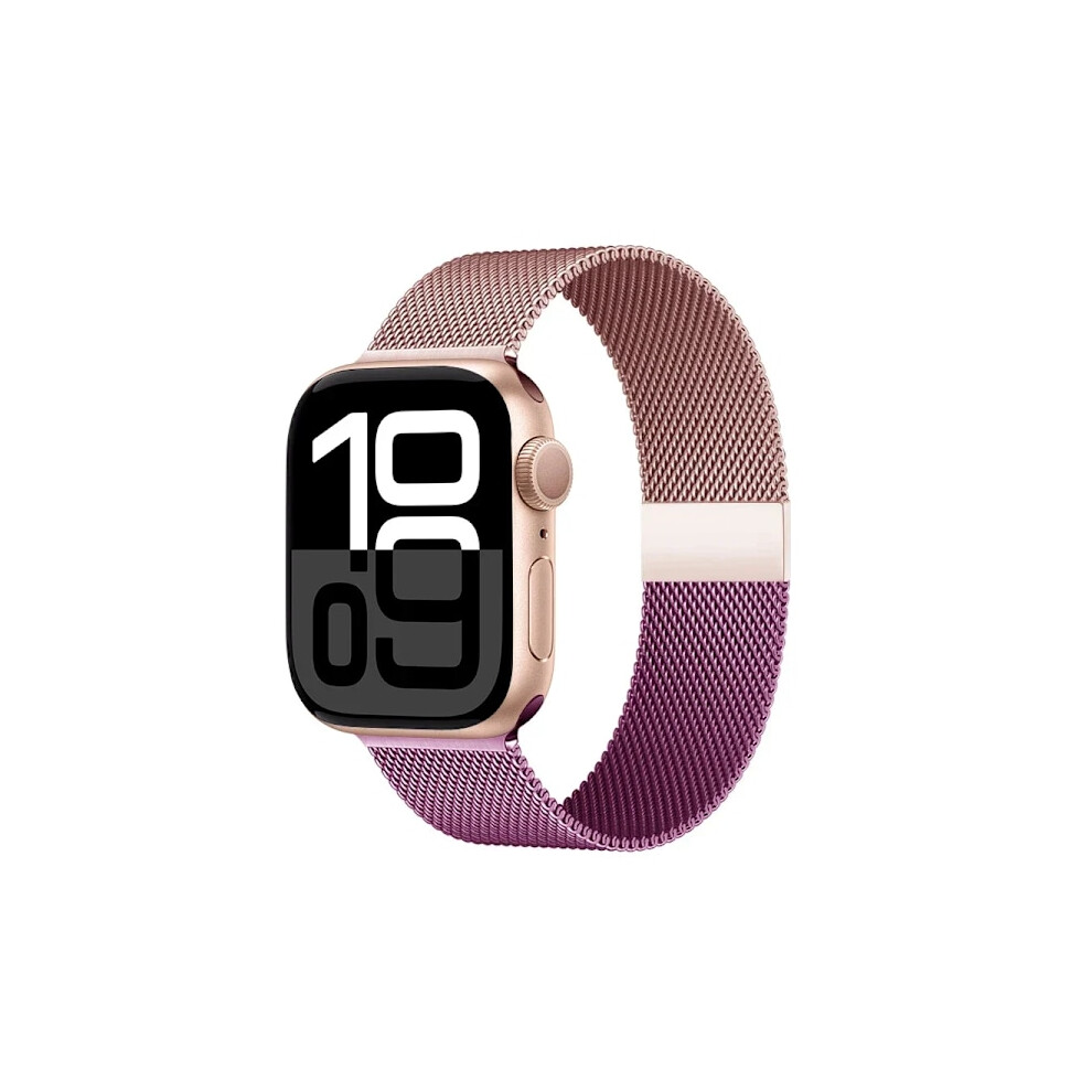 Milanese Loop Band Compatible With Apple Watch 38-49Mm, Fits 40/41/44/45/46/49Mm Iwatch Series 10 9 8 7 6 5 Se Ultra 2, Starlight Pink Purple (S10) Pink,Purple 9329345896859
