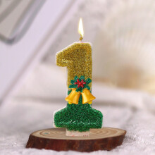 Racsoh 0 To 4 Christmas Bells Invention Digital Candle Cake Birthday Decoration Candle Digital Desktop Decoration Festival Mood Ornament