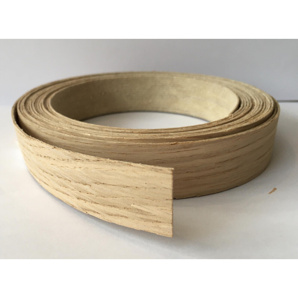 Vale Veneers Black 22Mm Real Oak Wood Veneer - 5 Metre Roll Of Pre Glued Iron On Edging Tape/Banding/Cabinet/Shelving/Furniture (22Mm)