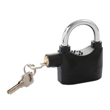 Mizh Aluminum Alloy Motorbike Lock Anti-rust Padlock with Siren for Bike Scooter Motor Bycicle Outdoor (Black)