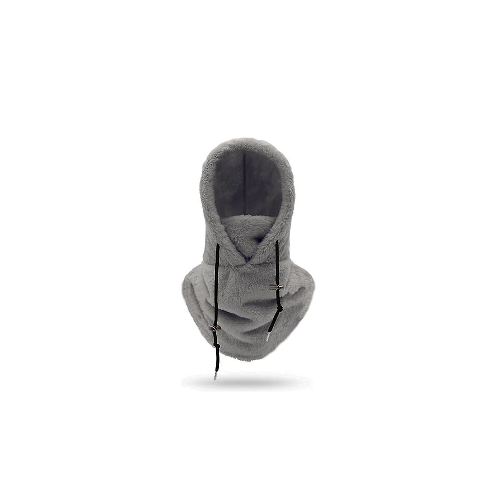 Sherpa Hood Ski Mask Winter Balaclava Cold Weather Windproof Adjustable Warm Winter Hood Headwear Scarf[Db] Grey 9329345898068