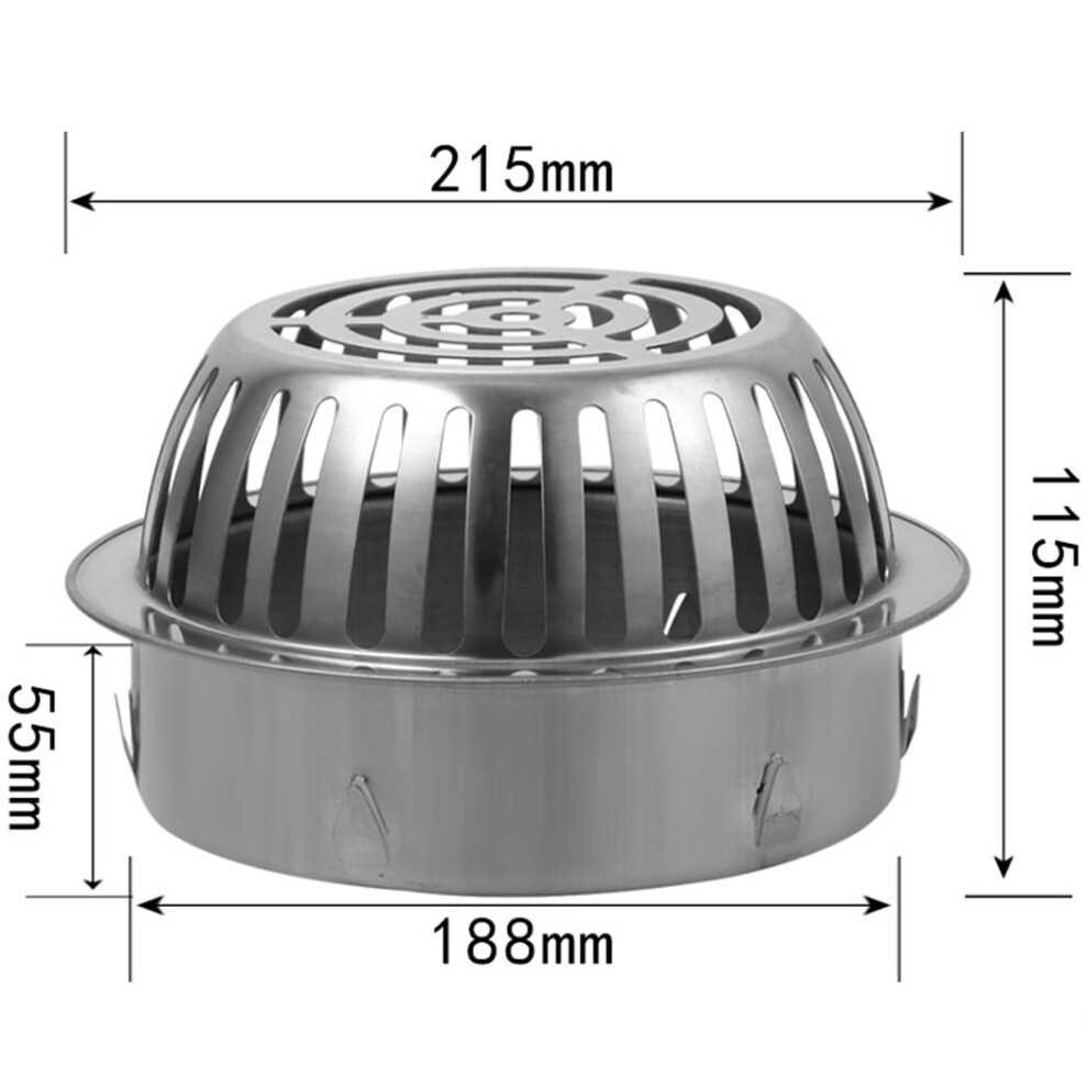 Gdhome Stainless Steel Balcony Roof Round Large Displacement Anti-Blocking Floor Drain 9329345899409