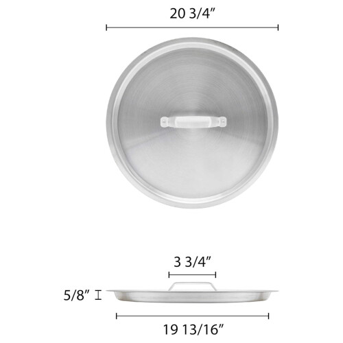 Stock Pot Lid, 100 Quart, Silver 1