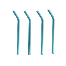 4 PCS Reusable Glass Drinking Straws, 8mm x 18cm Environmentally Friendly Smoothie Straws for Milkshakes Frozen Drinks Smoothies Bubble Tea