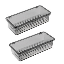 Flatware Tray with Lid,Utensil Storage Lid Plastic Cutlery Tray,Cutlery Drawer Organizer Utensil ContainerB