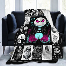 Halloween Wool Blanket, Cute Cartoon Flannel Blanket, Super Warm Soft Decor for Halloween Christmas Birthday Gift 4 Seasons