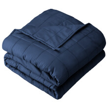 Bare Home 12 lbs Weighted Blanket for Adults and Kids - 48" x 72" - 210tc Twill Cotton, Dark Blue