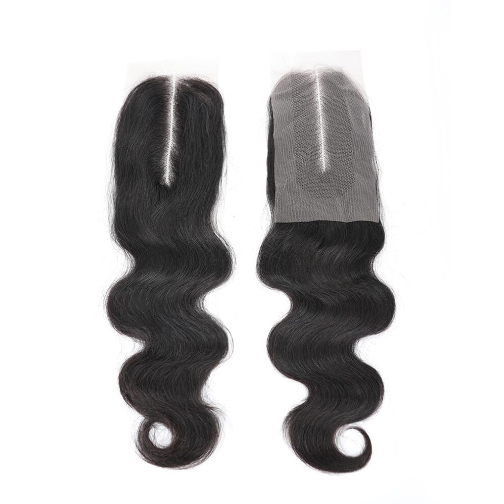 Unisex Brazilian Virgin Hair Closure 2X6 Body Wave Human Hair Lace Closure 10 Inch Bleached Knots