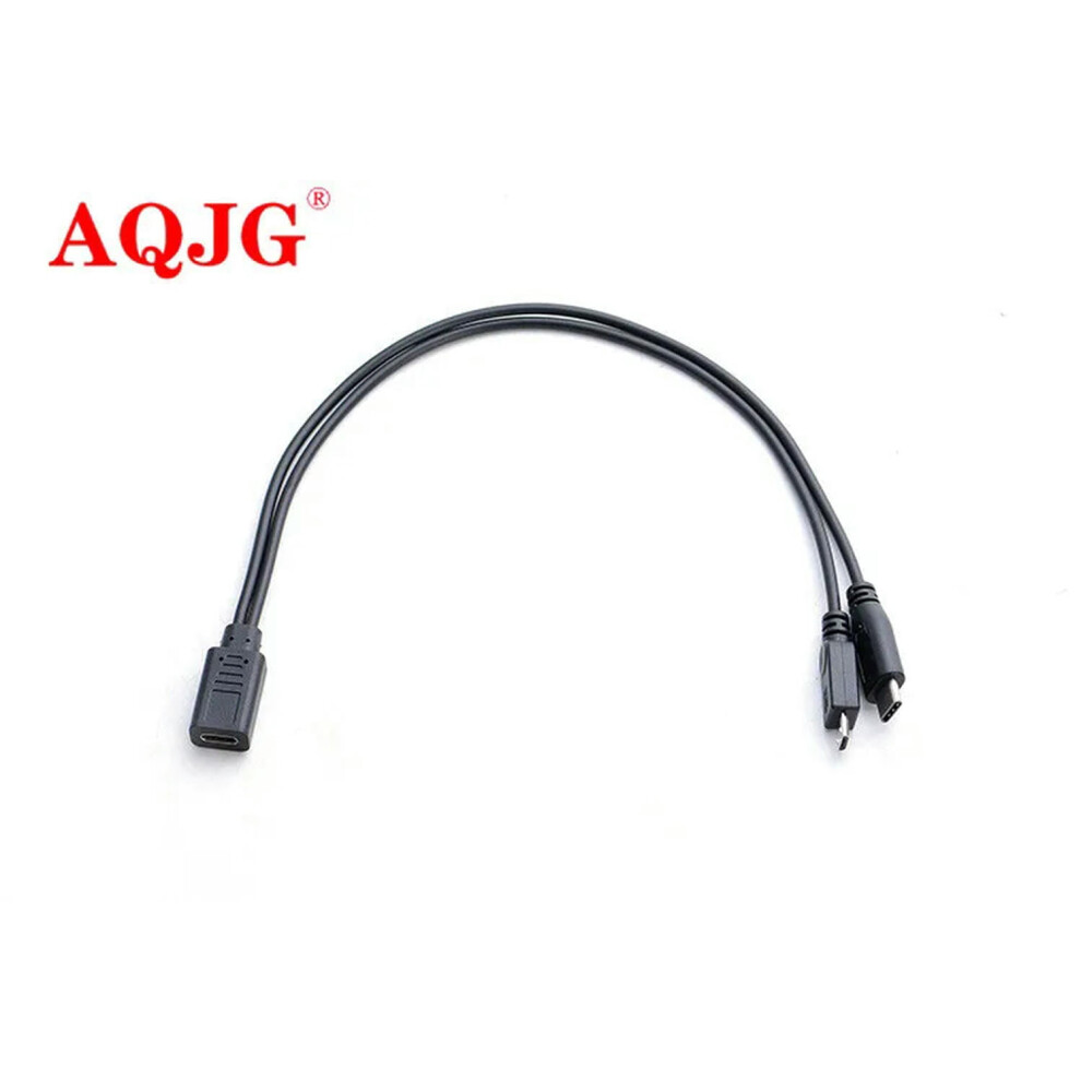 For 2 In 1 Micro Usb Female To Usb-C Type C Usb 3.1 Type-C & Micro Usb Male Splitter Extension Charging Y Cable 9085618794290