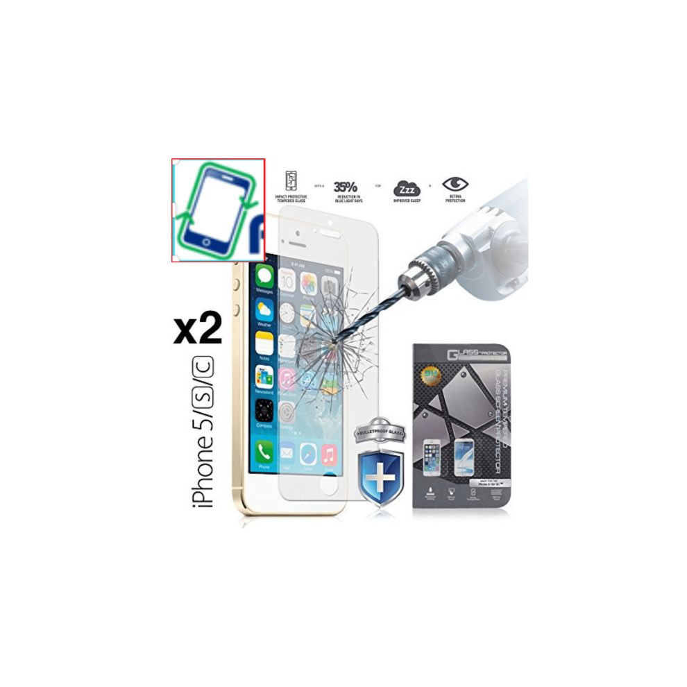 2X Ultra Clear Tempered Glass Screen Protector Shield For Compatible With Iphone 5 5S Se 9085618795754