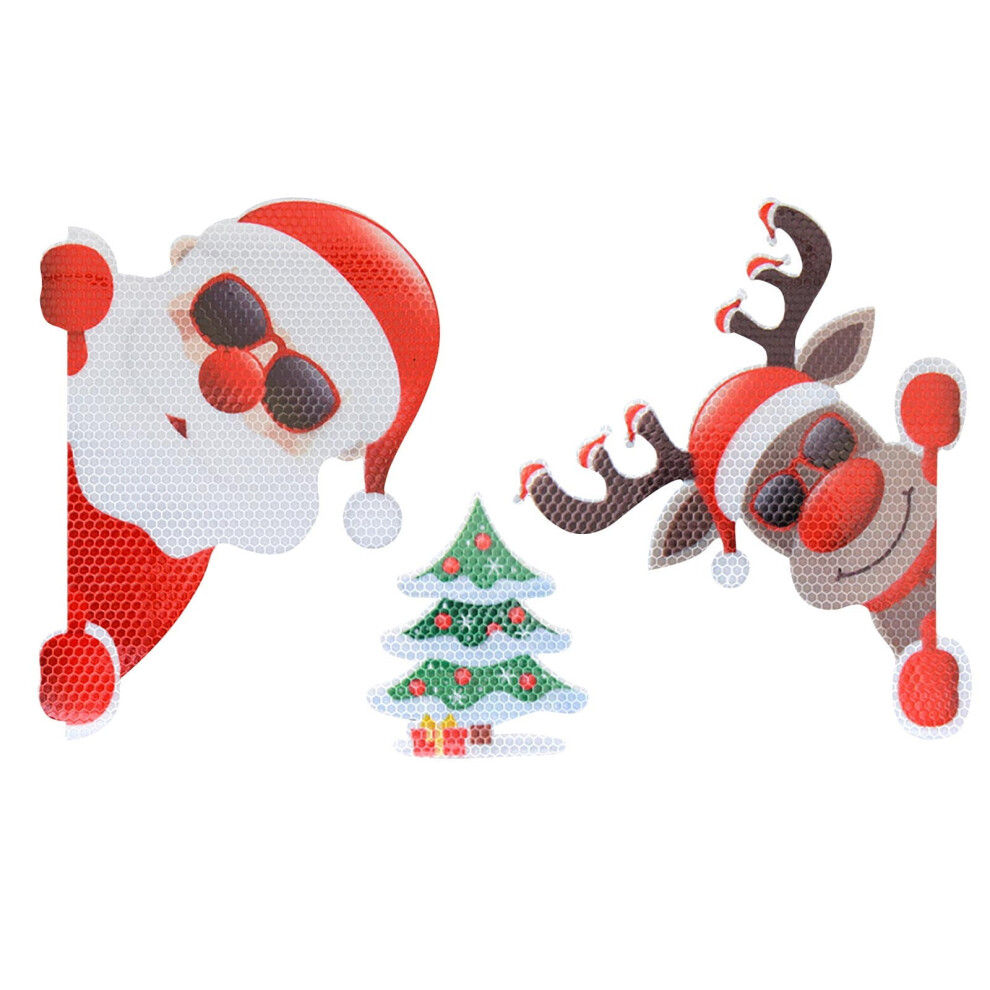 Cailmei Magnetic Christmas Car Refrigerator Decoration Santa Claus Reindeer Christmas Tree Car Body Decoration Stickers Free Size Red 9085618796331