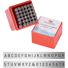 36 Pcs Letter and Number Metal Stamp Set 5/32 inch 4mm Alphabet A-Z and Number 0-9 and Symbol Iron Uppercase Stamps Punch Press Tool