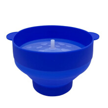 Popcorn Microwave Silicone Foldable Kitchen Easy Tools DIY Popcorn Bucket Bowl Maker with Lid,Dark Blue
